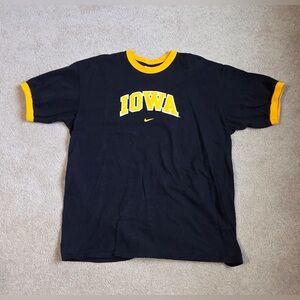 Men’s Large Nike Black with Gold Trim Iowa T Shirt